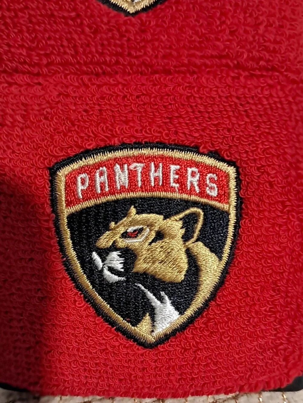 NHL Panthers Red Wristbands with Embroidered Logo